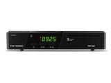 a black digital clock on top of a black cd player