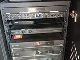 a lot of electronics that are stacked on top of each other