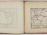an open book with a drawing of a map on it