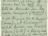 a handwritten letter written in french on a piece of paper