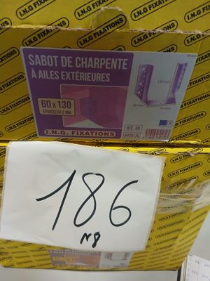 Lot de 100 sabots de charpente à ailes extérieures 60 x 130 …