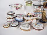 many different types of boxes and containers on the table