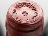 a close up of a bottle of wine with a label on it