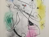 tableau représentant une femme tenant un balai dans la main droite, avec un chat à l'arrière-plan
