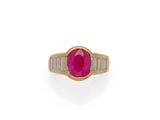 a ruby and diamond ring