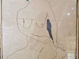 l'image d'un dessin représentant une femme assise sur une chaise