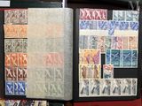 a lot of different stamps on the pages of a book