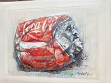 a picture of a painting of a can of coke
