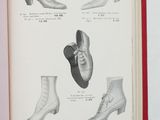 an open book with illustrations of different types of shoes on it