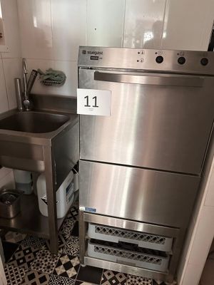 plonge inox 1 bac avec plateau d'entre-jambe et dosseret 5… - Photo 1