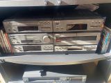 a lot of electronics that are stacked on top of each other