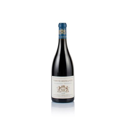 a bottle of red wine on a white background
