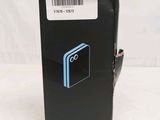 the back of a black box with a white barcode on it