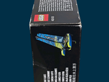 a black box with a lego airplane inside of it