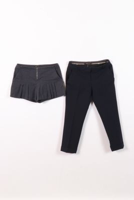 BCBG MAXAZRIA - Short plissé en coton, lin et polyester noir…