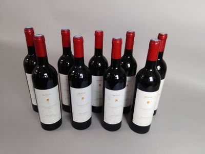 six bouteilles de vin rouge alignées sur une table