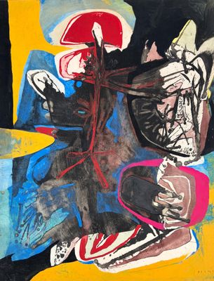 an image of a painting of a man with a hat on his head