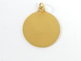 a gold plated pendant with a circular shape