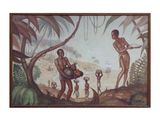 une image représentant un tableau où l'on voit un groupe de personnes dans la jungle