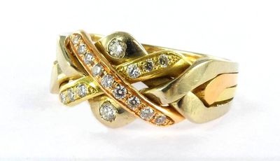 an image of a close up of a ring on a white surface