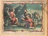 a picture of a painting of a group of people in a room