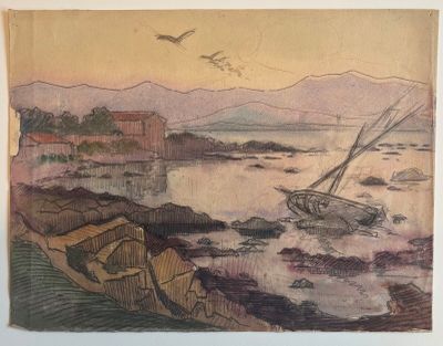 Jos Henri PONCHIN (1897 - 1981), "Bord de côte".