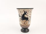 a vase with a picture of a horse on it