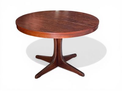 BAUMANN - Table ronde à allonges en bois et placage de palis…