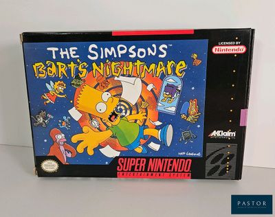 Boîte du jeu Super Nintendo « Bart's Nightime Me » des Simpson