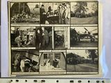 a picture of a black and white picture of people and planes