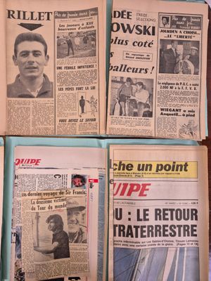 Lot de coupures de presse sur le thème du sport: football,ru…