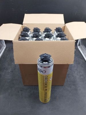 une boîte en carton remplie de canettes de soda et d'un bidon de soda