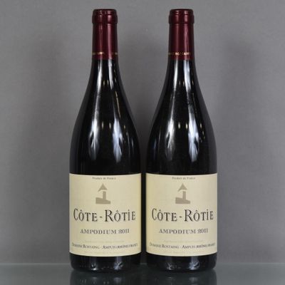 deux bouteilles de vin posées sur une table l'une à côté de l'autre