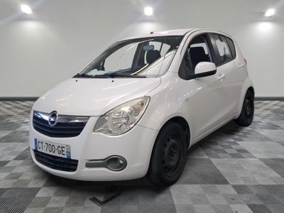 a picture of a small white car parked in a garage
