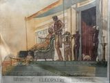 a newspaper with a painting of a man laying on a bed