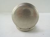 silver plated pocket watch with engraved inscription on the front