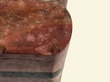 an old suitcase that is sitting on a table
