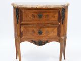 commode ancienne en bois avec dessus en marbre