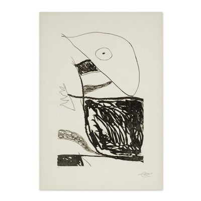 un dessin en noir et blanc représentant un homme coiffé d'un chapeau