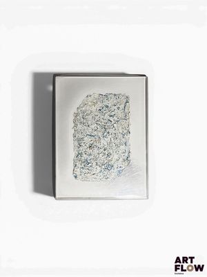 an image of a painting of a rock on a white surface