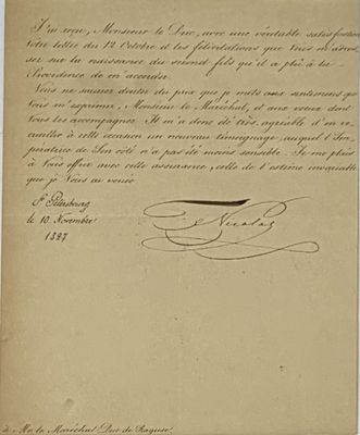 an old document with a handwritten letter on it and a picture of a bird