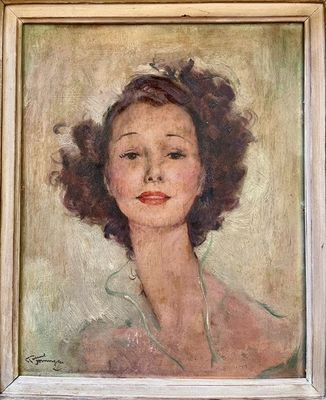 DOMERGUE Jean Gabriel HSI : Portrait de Madame Jeanne LE MAR…