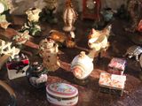 a table with a lot of different items on it