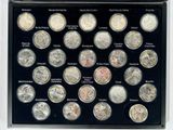 an image of a display case with a lot of coins
