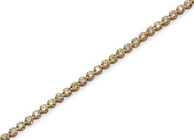 Bracelet tennis en or jaune 14 carats serti de diamants