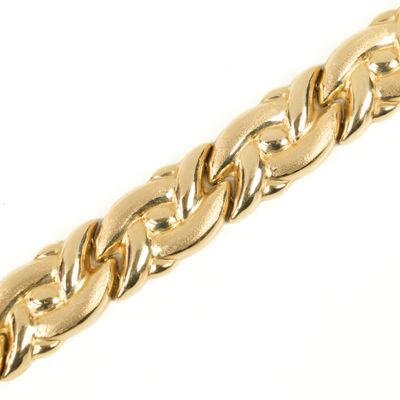 Bracelet en or maillon fantaisie mat et brillant. - Photo 1