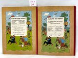 an old book with illustrations of people and animals in a field