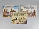 trois livres pour enfants posés sur une surface blanche, avec l'image d'un homme chevauchant un éléphant
