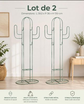 lot de 2 supports pour cactus