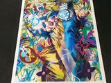une photo encadrée de l'équipe de Dragon Ball en pleine action